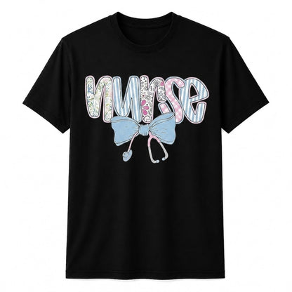 Personalized Patriotic Floral American Flag Shirt Custom 4th of July Unisex T-Shirt