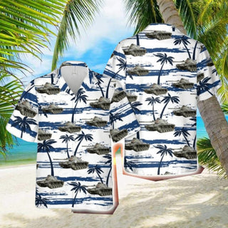 National Guard M60 Tank Button Down Hawaiian Shirt Trend Summer