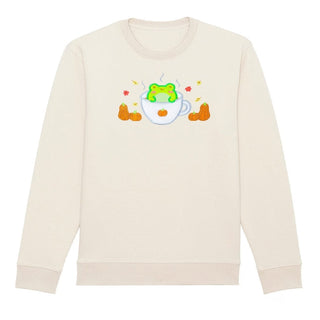 Frog Pumpkin Pastel Embroidered Sweatshirt 2D Crewneck Sweatshirt All Over Print Sweatshirt For Women Sweatshirt For Men SWS2972