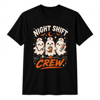 Personalized Night Shift Crew Shirt Custom Spooky Halloween Nurse Unisex T-Shirt