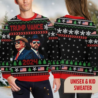 Trump Vance 2024 Election Ugly Christmas Sweater DL018