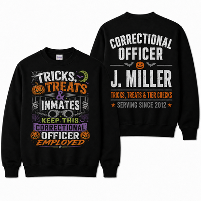 Personalized Correctional Officer Halloween Sweatshirt Stupid People Custom Name CO Gift