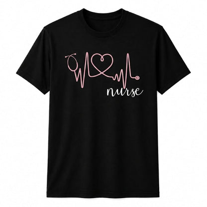 Personalized Nurse Heartbeat Shirt Custom RN Gift Nursing Life Unisex T-Shirt