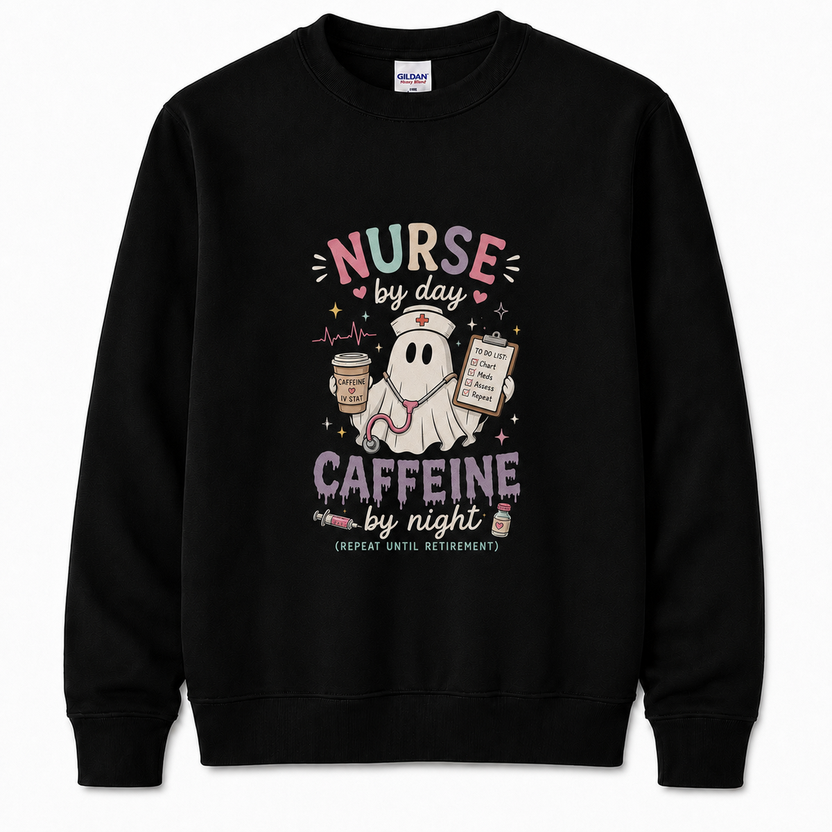 Personalized Halloween Nurse Sweatshirt Custom Name Hocus Poke-Us Ghost Graphic Nurse Gift