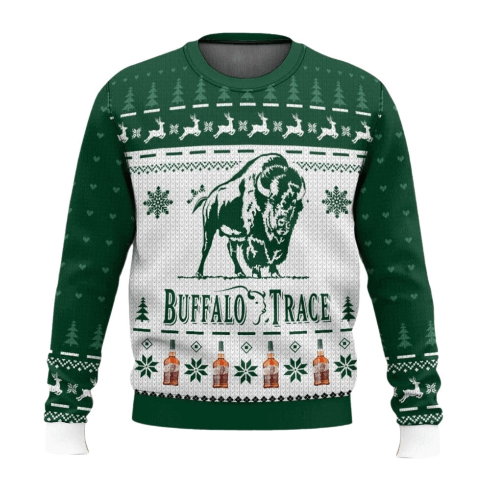 Unisex Buffalo Trace 3D Ugly Christmas Sweater For Men & Women Christmas Gift Sweater BH1346