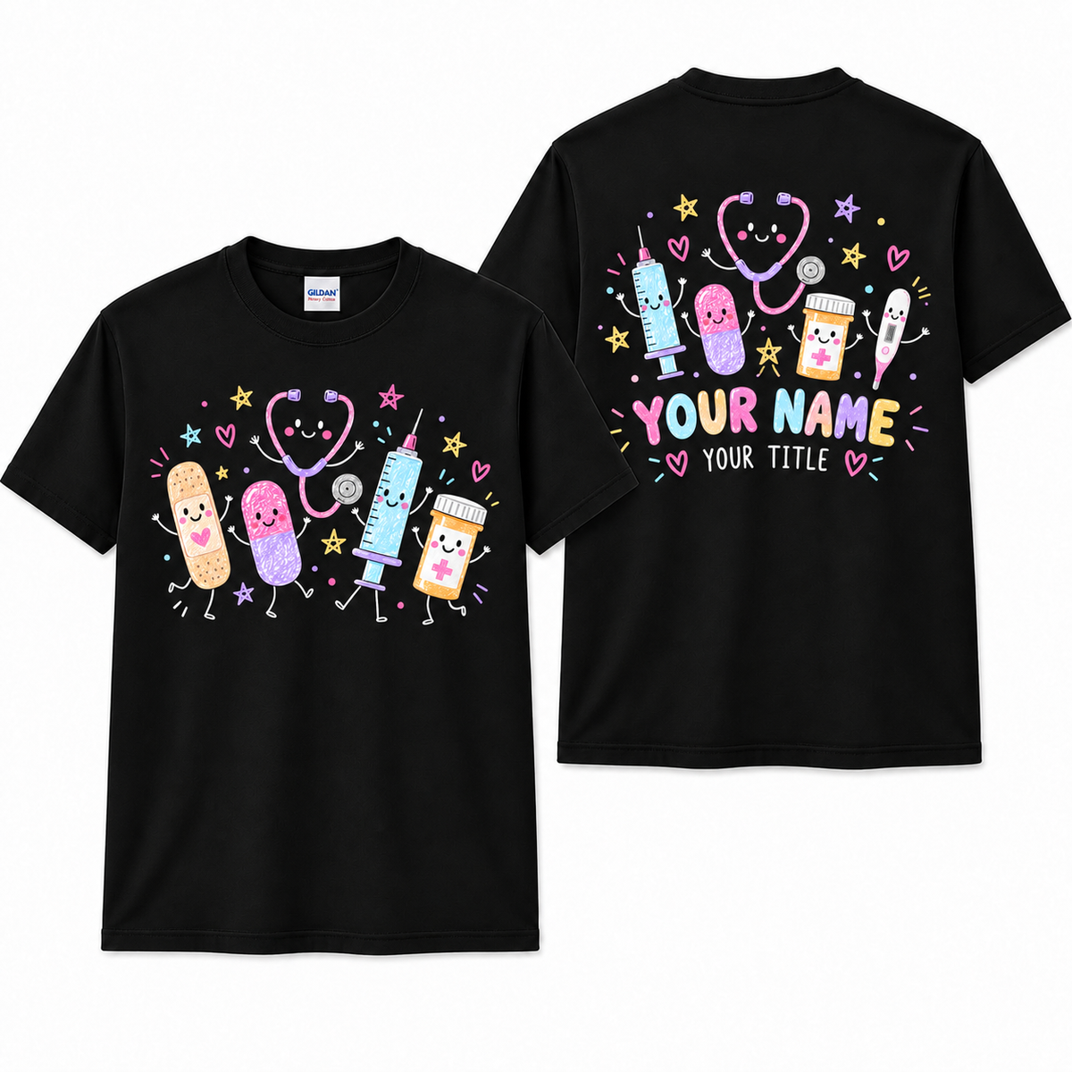 Personalized RN Nurse Gift Medical Healthcare Nursing School Shirt Unisex T-Shirt