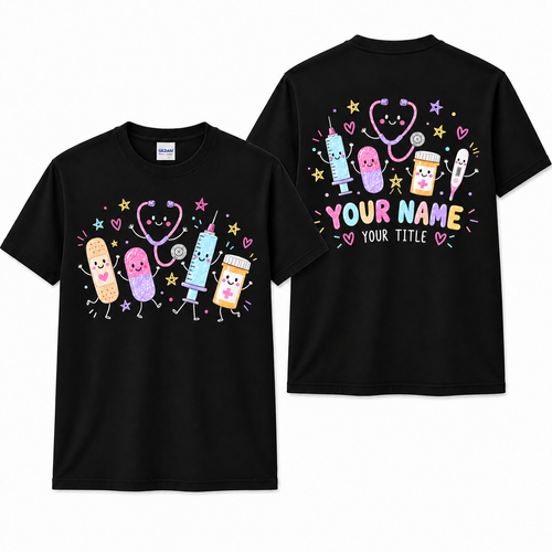 Personalized RN Nurse Gift Medical Healthcare Nursing School Shirt Unisex T-Shirt