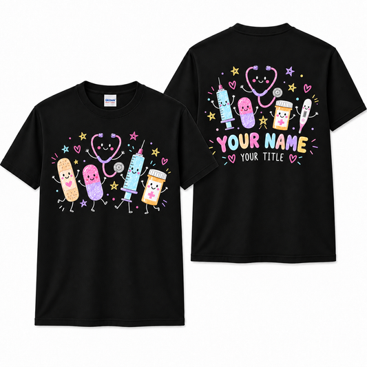 Personalized RN Nurse Gift Medical Healthcare Nursing School Shirt Unisex T-Shirt