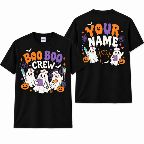 Personalized Halloween Nurse Shirt Boo Boo Crew Custom Nurse Gift Unisex T-Shirt