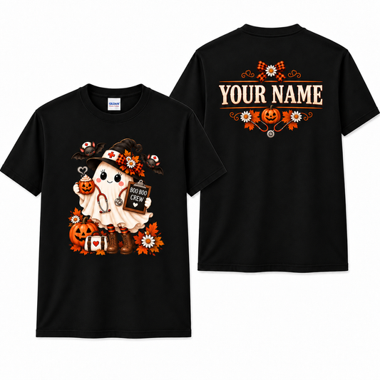 Personalized Custom Medical Team Halloween Ghost Clinic Unisex T-Shirt