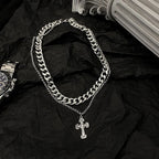 "Retro Cross Titanium Steel Necklaces For Men And Women "