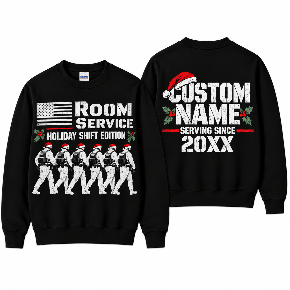 Personalized Correctional Officer Christmas Sweatshirt Room Service