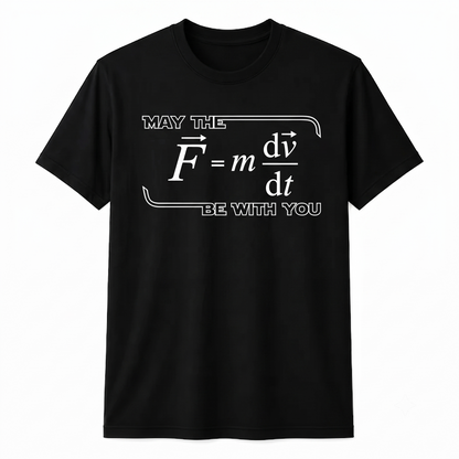 Personalized Funny Science Nerd May The F=m*dv/dt Be With You Unisex T-Shirt