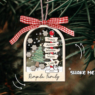 Personalized Family Christmas Shaker Ornament Personalized Family Shake Ornament Christmas Gift ON1156