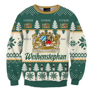 Unisex Weihenstephaner Festbier 3D Ugly Christmas Sweater For Men & Women Christmas Gift Sweater BH1289