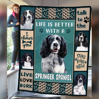 Springer Spaniel Dog Fleece Blanket MR0501 69O56