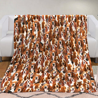 Basset Hound Dog Fleece Blanket JR1302 81O59