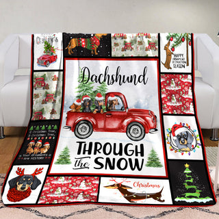 Dachshund Christmas Fleece Blanket AU2802 82O34