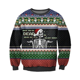 The Holiday Skeleton Ugly Christmas Sweater For Men & Women Christmas Gift Sweater US3433