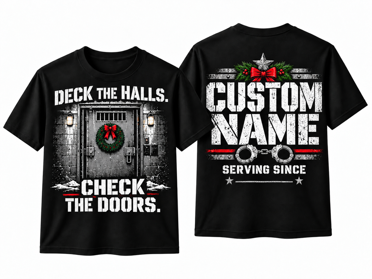 Correctional Officer Deck the Halls Check the Doors Christmas T Shirt