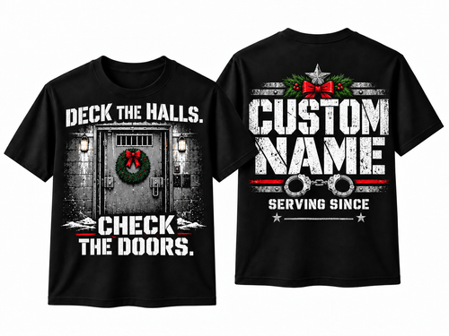 Correctional Officer Deck the Halls Check the Doors Christmas T Shirt