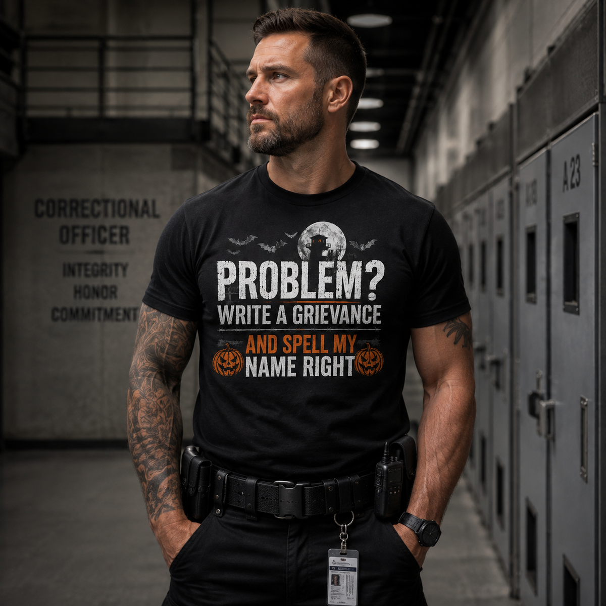 Personalized Correctional Officer Sweatshirt Halloween Problem Write a Grievance Custom Name CO Gift