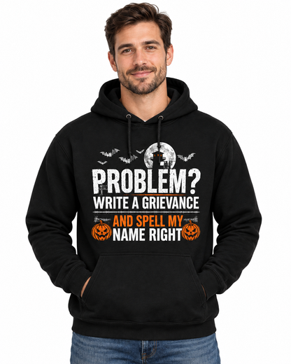 Personalized Correctional Officer Hoodie Halloween Problem Write a Grievance Custom Name CO Gift