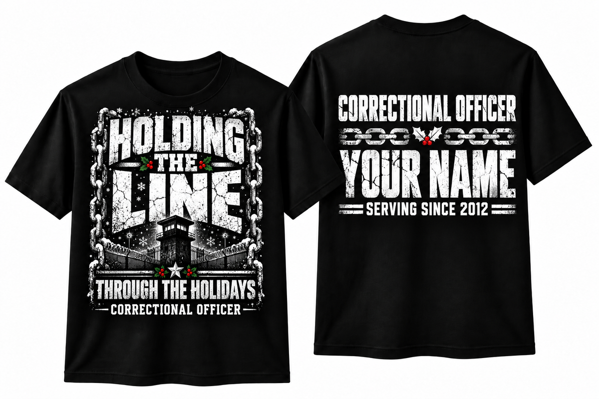 Correctional Officer Christmas Shirt Holding the Line Custom Name