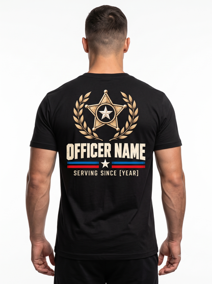 Stars Service Strength – Personalized Correctional Officer Front & Back T-Shirt