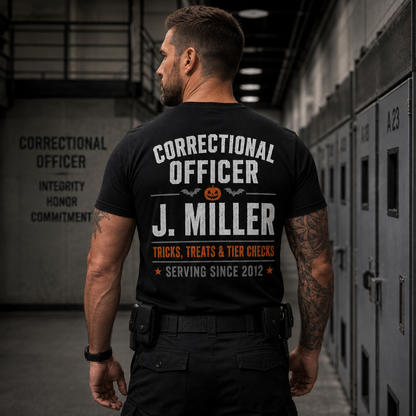 Personalized Correctional Officer Halloween Sweatshirt Room Service Night Shift Custom Name CO Gift