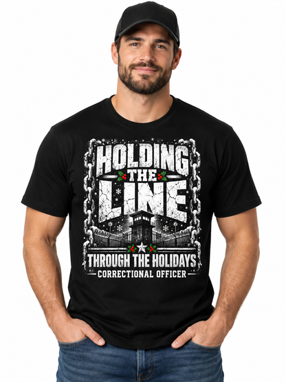 Correctional Officer Christmas Shirt Holding the Line Custom Name