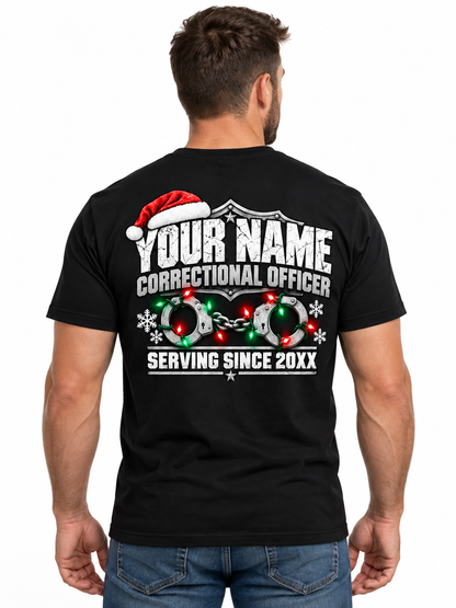 Correctional Officer Naughty List Under Control Christmas T Shirt