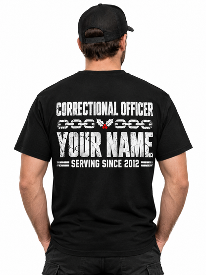 Correctional Officer Christmas Shirt Holding the Line Custom Name