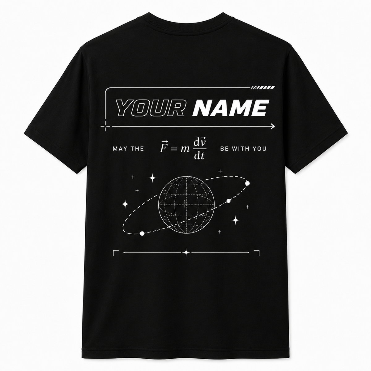 Personalized Funny Science Nerd May The F=m*dv/dt Be With You Unisex T-Shirt