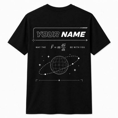 Personalized Funny Science Nerd May The F=m*dv/dt Be With You Unisex T-Shirt