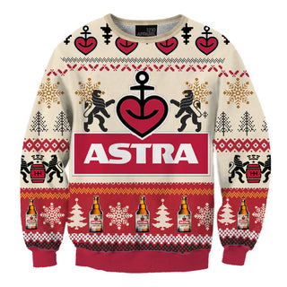 Unisex Astra Beer 3D Ugly Christmas Sweater For Men & Women Christmas Gift Sweater BH1107