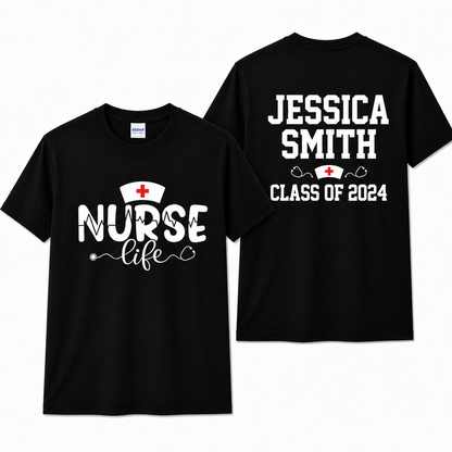 Personalized Nurse Life Shirt Custom RN Gift for Nurse Appreciation Unisex T-Shirt