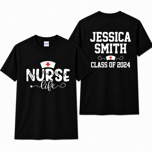 Personalized Nurse Life Shirt Custom RN Gift for Nurse Appreciation Unisex T-Shirt