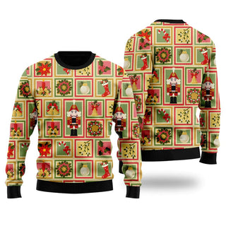 Xmas Nutcracker Pattern Ugly Christmas Sweater For Men & Women Christmas Gift Sweater US2055