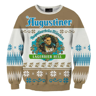 Unisex Vintage Our Beers Augustiner 3D Ugly Christmas Sweater For Men & Women Christmas Gift Sweater BH1153