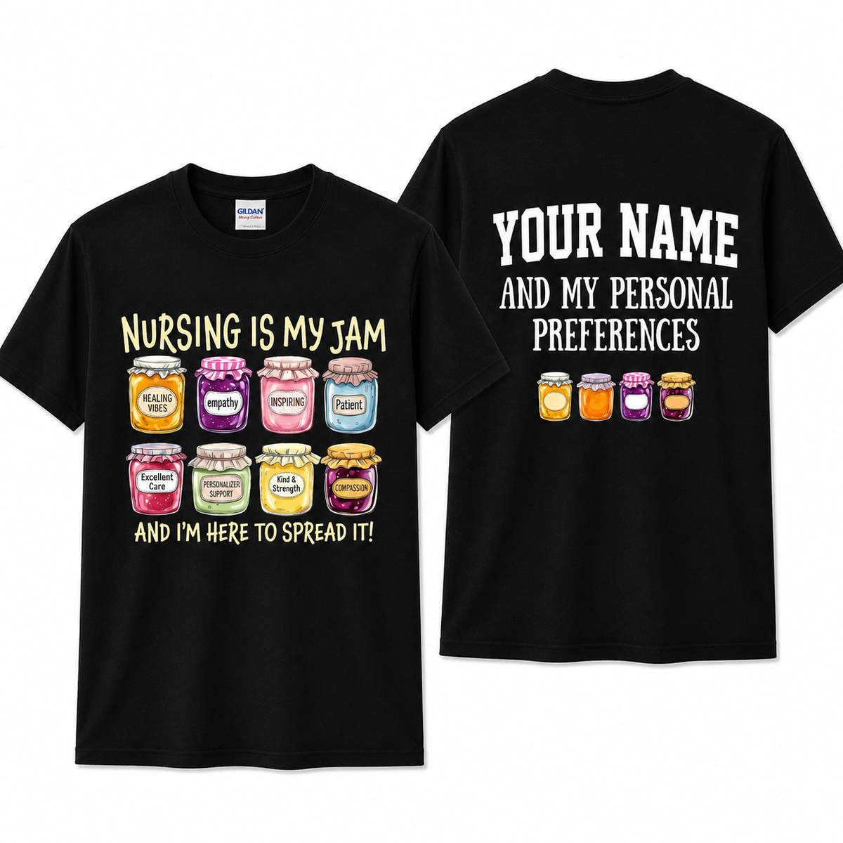 Personalized Nursing Is My Jam Shirt Custom Funny RN Gift Unisex T-Shirt