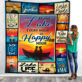 Lake Every Happy Hours Fleece Blanket JL12 65O57