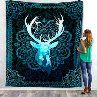 Deer Hunting Mandala Fleece Blanket JN294 81O57