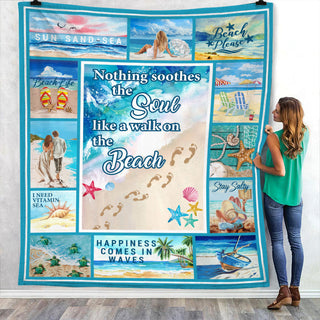 Walk On The Beach Fleece Blanket JN292 67O53