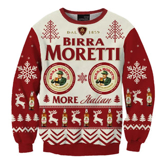 Unisex Birra Moretti Zero Fun 3D Ugly Christmas Sweater For Men & Women Christmas Gift Sweater BH1101