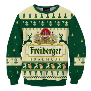 Unisex Freiberger Beer 3D Ugly Christmas Sweater For Men & Women Christmas Gift Sweater BH1115