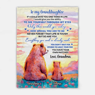 Personalized Gift For Granddaughter Bear Blanket 29697