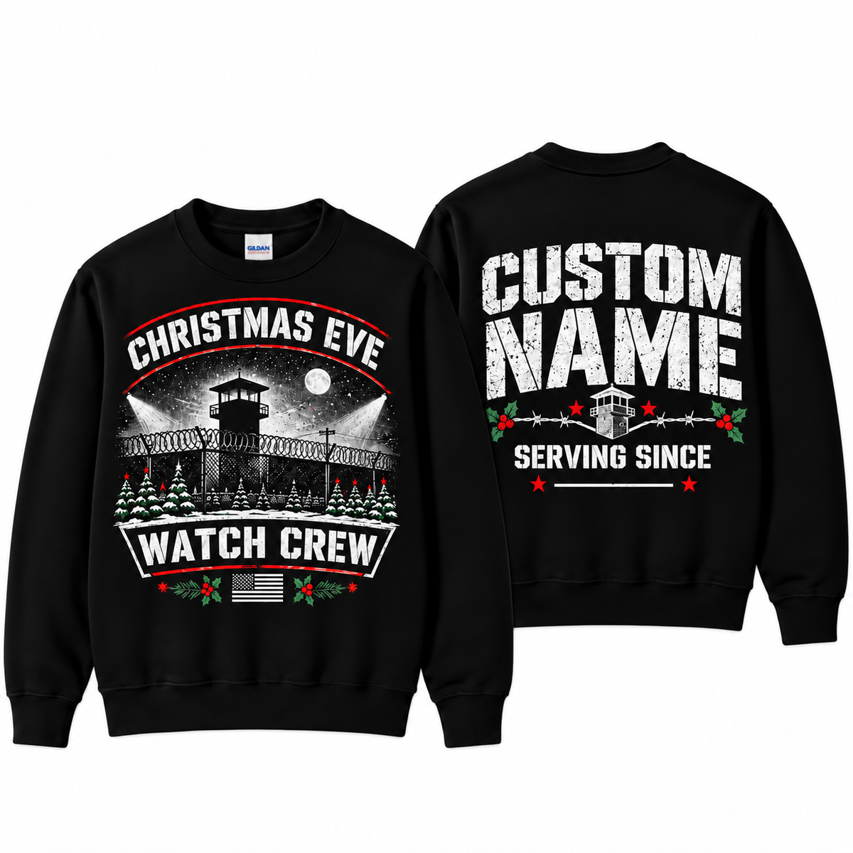 Personalized Correctional Officer Christmas Eve Watch Crew Sweatshirt