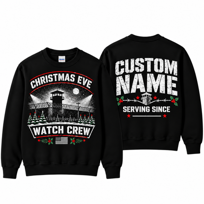 Personalized Correctional Officer Christmas Eve Watch Crew Sweatshirt