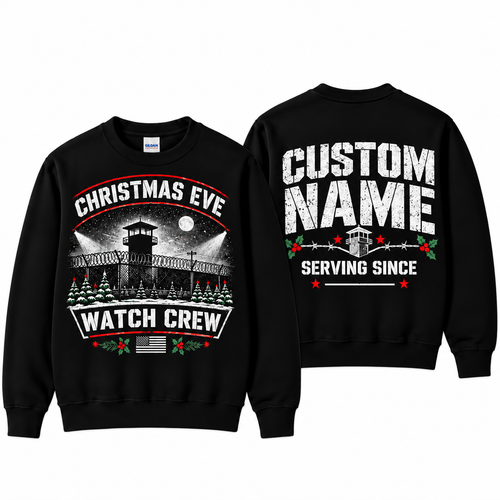 Personalized Correctional Officer Christmas Eve Watch Crew Sweatshirt